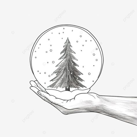 crystal ball in hand sketch spruce and snowfall in a glass ball christmas winter landscape christm Snow Png, Landscape Christmas, Christmas Tree Snow, Landscape Winter, Winter Festival, Transparent Image, Hand Sketch, Snow Winter, Glass Ball