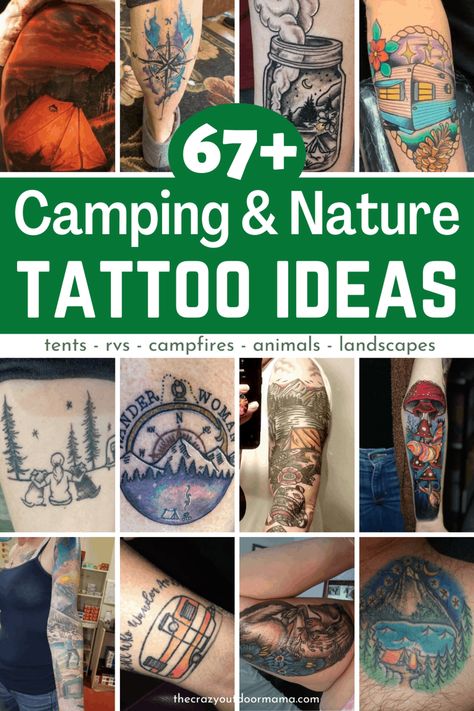 67 camping and nature tattoo ideas pinterest Outdoor Tattoo Ideas, Camping Tattoo Ideas, Tattoo Camping, Small Nature Tattoo, Wilderness Tattoo, Outdoor Tattoo, Nature Tattoo Ideas, Camping Tattoo, Lake Tattoo