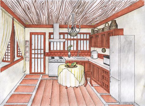 filipino inspired kitchen by bob bernabe, via Flickr Filipino Kitchen Design, Modern Filipino Interior, Filipino Kitchen, Filipino Architecture, Resort Architecture, Interior Design Boards, Color Pencil, Furniture Fabric, Board Design