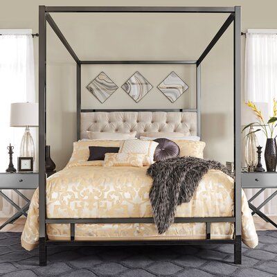 Low Profile Canopy Bed, Metal Canopy Bed, Bed Metal, Box Springs, Canopy Design, Metal Canopy, Frame Headboard, Panel Headboard, Canopy Bed