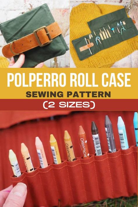 Brush Roll Sewing Pattern, Sewing Totes, Pencil Roll, Beginner Sewing Patterns, Crochet Tools, Modern Bag, Art Factory, Beginner Sewing, Tote Bags Sewing