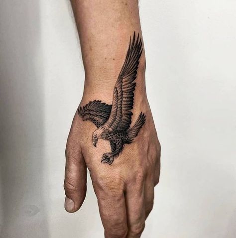 Eagle Tattoo Forearm, Bird Hand Tattoo, Small Eagle Tattoo, Meaningful Tattoos For Men, Hawk Tattoo, Armband Tattoos, Native Tattoos, Knuckle Tattoos, Palm Tattoos