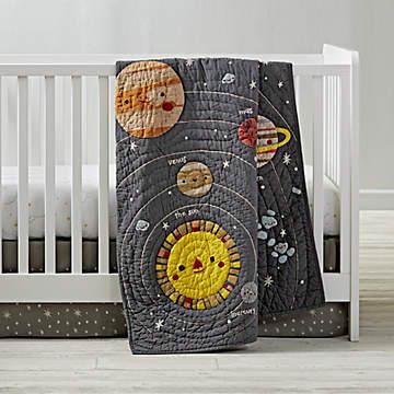 Solar System Mobile + Reviews | Crate & Kids Outer Space Baby Room, Outer Space Baby Quilt, Space Crib Bedding, Astronomy Nursery, Space Baby Quilt, Astronomy Birthday, Baby Diy Crafts, Space Baby Room, Night Sky Nursery