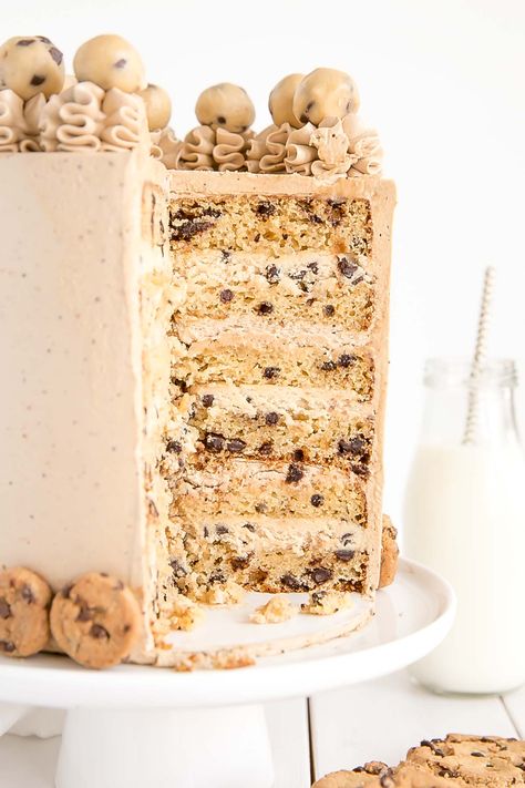 Cookie Dough Wedding Cake, Chocolate Chip Cookie Themed Cake, Cookie Inspired Cake, Tiered Cookie Cake, Cookie Themed Cake, Wedding Cookie Cake, Chocolate Chips Cake, Chocolate Cookie Cake, Swiss Meringue Buttercream Frosting