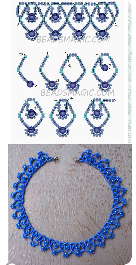 Diy Necklace Patterns, Beaded Necklace Tutorial, Beads Craft Jewelry, Beaded Necklace Patterns, Motifs Perler, Diy Jewelry Unique, Beaded Necklace Diy, Diy Bracelet Designs, Beaded Jewelry Tutorials