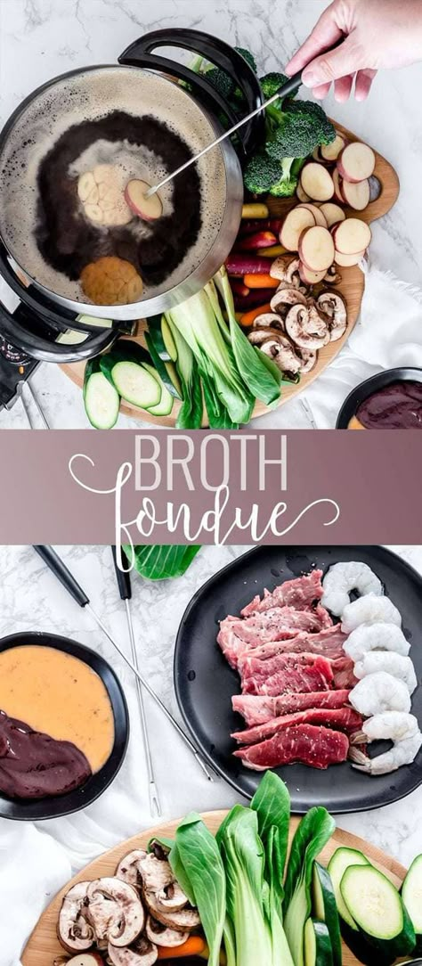 Fondue Recipes Broth, Copycat Melting Pot, Homemade Fondue, Melting Pot Fondue, Broth Fondue, Cheese Fondue Dippers, Broth Fondue Recipes, Fondue Broth, Easy Fondue Recipes