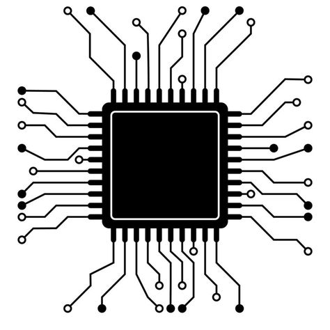 Motherboard chip central processing unit, symbol, cpu digital high technology Motherboard Drawing, Technology Symbol, Tattoos 2022, Micro Chip, Central Processing Unit, High Technology, Motherboard, Art Project, Vector Art