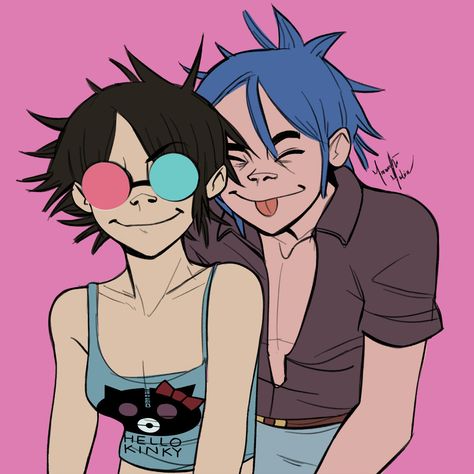 2Dle Noodle Gorillaz, 2d And Noodle, Gorillaz Band, Gabriel Picolo, Gorillaz Fan Art, Gorillaz Art, Love Doodles, Tame Impala