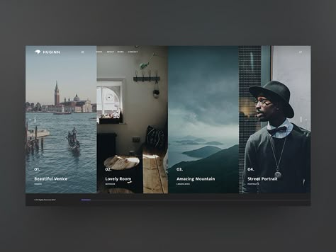 Huginn - Photography Layout by Kiet T. Duong - Dribbble Photography Portfolio Layout Website, Photo Page Layout Design, Meet The Team Website Design, Photography Web Design, Photography Layout Design, Website Menu Design, Photography Portfolio Book, Photography Portfolio Layout, Web Photography