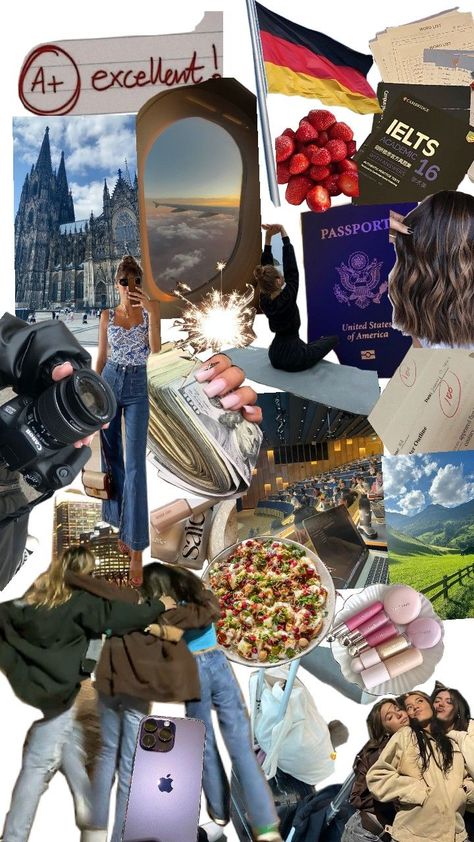 I'm longing foe an opportunity to study in germany in 2025 .so I customized this vision board for myself to achieve all the things I want and need. wish me luck 🙏🏼 Germany Vision Board, Abroad Vision Board, Study Abroad Germany, Study In Germany, Want And Need, Wish Me Luck, Things I Want, Vision Boards, To Study