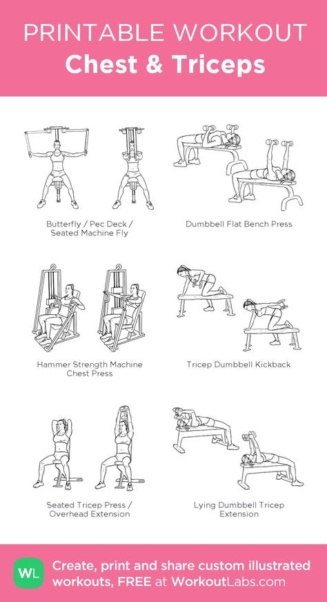 Crossfit Workout Plan, Chest And Tricep Workout, Chest Workout Women, Workout Chest, Workout Labs, Fitness Studio Training, Workout Gym Routine, Printable Workout, Gym Workout Plan For Women