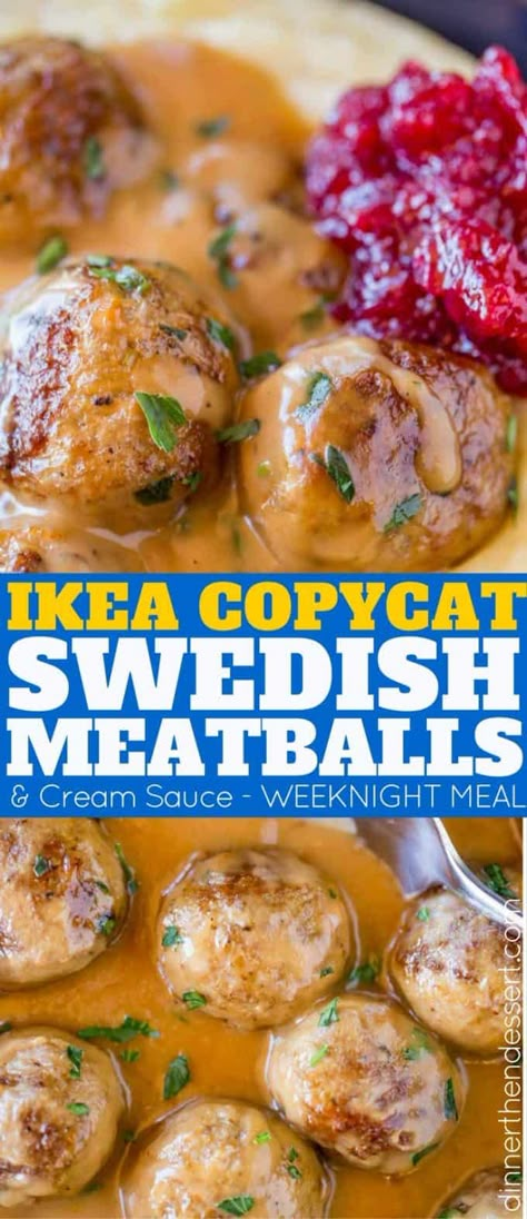 Swedish Meatballs Recipe (Ikea Copycat w/Gravy) - Dinner, then Dessert Ikea Swedish Meatball Recipe, Ikea Swedish Meatballs, Swedish Meatball Recipe, Ikea Meatballs, Swedish Meatballs Recipe, Swedish Meatballs Easy, Easy Meatball, Meatballs And Gravy, Beef Food Recipes