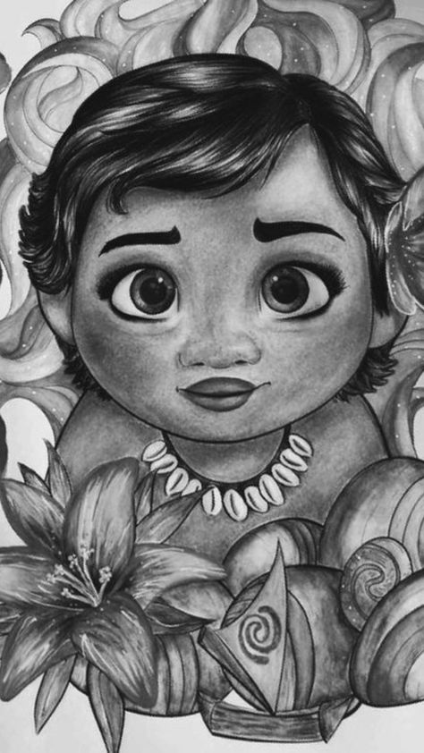 Moana Pencil Drawing, Moana Pencil Sketch, Moana Drawings, Moana Sketches, Moana Drawing, Moana Cookies, Easy Disney Drawings, Tema Disney, Disney Art Drawings