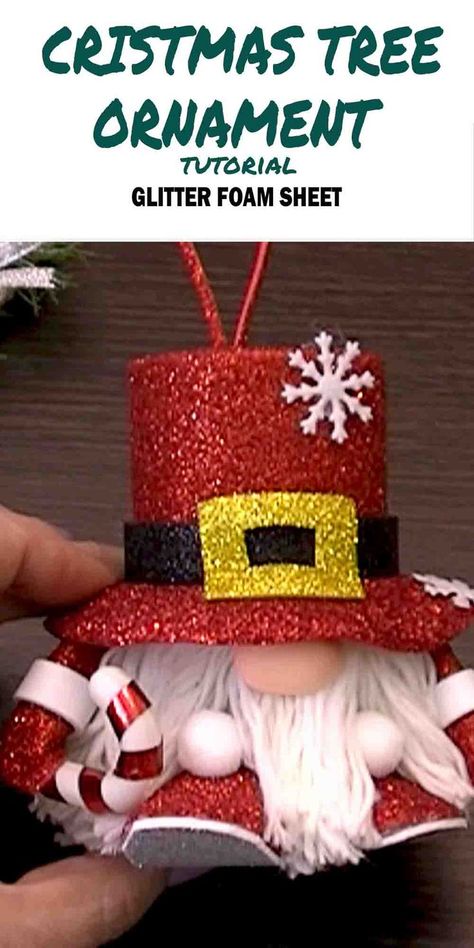 Christmas Craft With Foam Sheets, Christmas Foam Decorations, Glitter Foam Christmas Decorations, Glitter Foam Ornaments, Foam Sheet Ornaments, Foam Decorations Ideas, Christmas Foam Crafts, Foam Ornaments Christmas, Crafts With Foam Sheets