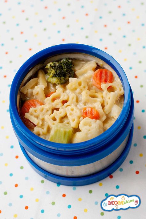 Kids Thermos Lunch Ideas, Hot Lunch Ideas For Kids Thermos, Thermos Lunches For Kids, Thermos Meals, Homeschool Breakfast, Thermos Cooking, Veggie Mac And Cheese Recipe, Veggie Macaroni, Thermos Lunch Ideas