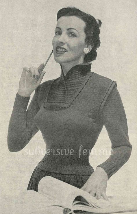 Vintage Sweater Pattern, Retro Looks, Design Moda, Vogue Knitting, Quick Knits, Vintage Knitting Patterns, Knitting Books, Beautiful Knitting, Knit Fashion