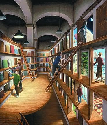 Written Worlds by Rob Gonsalves Robert Gonsalves, Rob Gonsalves, Optical Illusion Paintings, Amazing Optical Illusions, Illusion Kunst, Illusion Paintings, Canadian Painters, Psy Art, Magic Realism