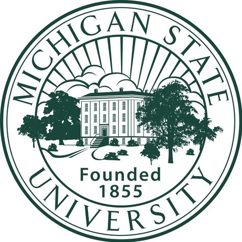 1855, Michigan State University (East Lansing, Michigan) #EastLansing #Michigan (L10610) Michigan State Football, Msu Spartans, Caregiver Support, East Lansing, University Professor, University Logo, York University, College Logo, Michigan State University