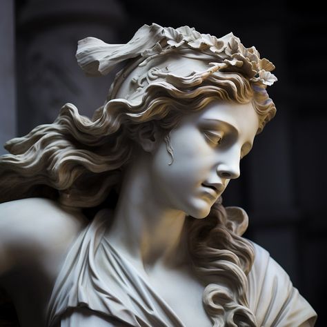 Beautiful Statues Of Women, Greek Bust Aesthetic, Athena Statue Sculpture, Roman Statue Woman, Greek Women Statues, Greek Statues Women, Statue Reference, Athena Statue, Aphrodite Statue