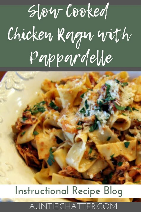 Chicken Ragu Pasta, Pappardelle Pasta Recipe Chicken, Chicken And Pappardelle, Chicken Ragu Recipes, Chicken Parpadelle Recipes, Chicken Pappardelle Recipes, Pappardelle Recipes Chicken, Papperdelle Recipes, Pappardelle Recipes