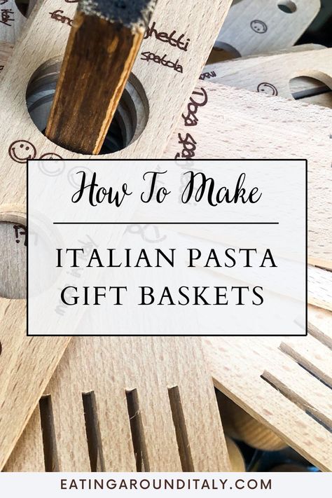 Making an Italian pasta gift basket is not only fun to receive but also to make! Giving food gift baskets is my favorite way to share my passion for Italian food and the culinary arts. They can be for anyone but this one in particular is geared towards pasta lovers. I��’ll show you how to make the perfect Italian pasta gift basket by laying out: what you should include, how to present it and details that will make your gift extra special! Homemade Pasta Gift Ideas, Italian Gift Basket Ideas Diy, Pasta Gift Basket Ideas Diy, Diy Pasta Gift Basket, Pizza Kit Gift, Pasta Gift Basket Ideas, Italian Gift Basket Ideas, Pasta Gift Basket, Italian Gift Baskets