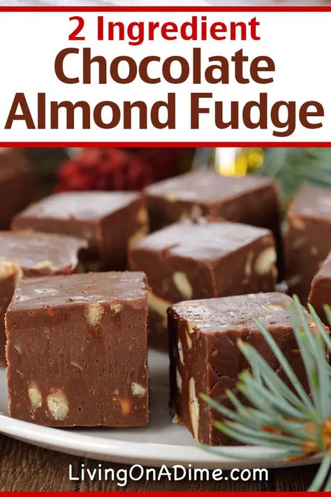 Recipes With 3 Ingredients, Almond Fudge Recipe, Almond Bark Recipes, Easy Christmas Candy, 2 Ingredient Fudge, Chocolate Covered Potato Chips, Almond Fudge, Christmas Candy Easy, Easy Christmas Candy Recipes