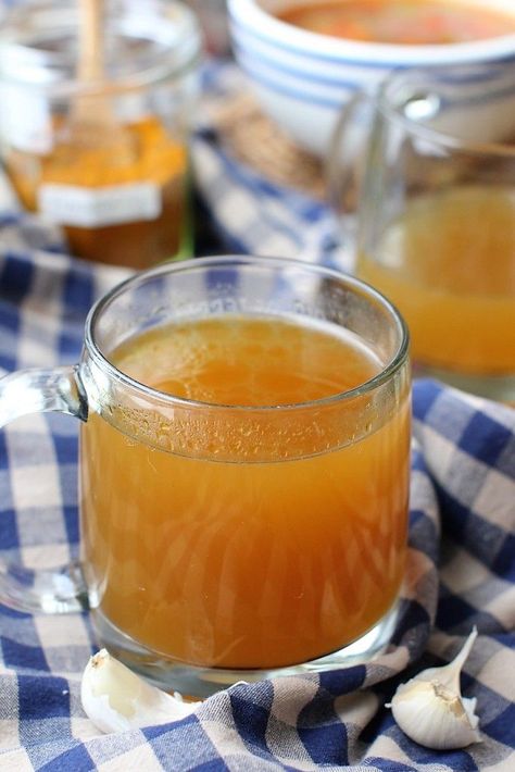 take a sip - hot turmeric broth Ginger Turmeric Chicken Broth, Tumeric Ginger Bone Broth, Broth Recipes For Fasting, Vegan Sipping Broth, Turmeric Bone Broth Recipe, Sipping Bone Broth Recipes, Sipping Broth Recipes, Broth For Sickness, Drinking Broth