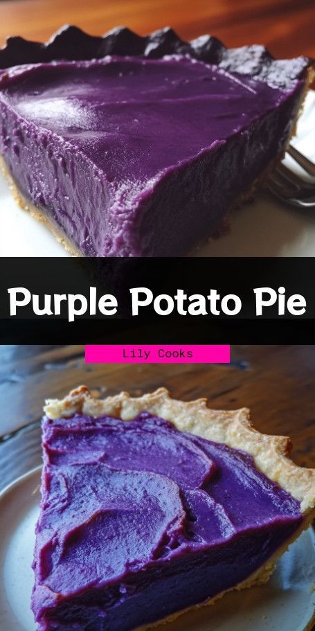 Vibrant Purple Sweet Potato Pie Recipe | Unique Holiday Dessert Add a splash of color to your dessert table with our stunning Purple Sweet Potato Pie! This rich and creamy treat, made with purple sweet potatoes, coconut milk, and warm spices, is perfect for any special occasion. Easy to bake and deliciously unique, it's a must-try for your next holiday gathering! Purple Sweet Potato Pie, Sweet Potato Pie Recipe Easy, Sweet Potato Pie Recipes, Sweet Potato Cheesecake, Sweet Potato Skins, Purple Sweet Potato, Best Pumpkin Pie, Milk And Sugar, Purple Sweet Potatoes