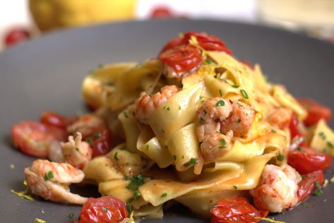 Pappardelle with Garlic Lemon Langostino Langostino Recipes, Gourmet Pasta, Italian Dinner Party, Recipes Authentic, Italian Dinner, Italian Recipes Authentic, Shrimp Recipes, Italian Food, Food Truck