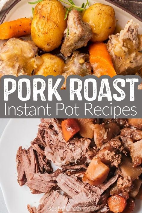 Instant Pot pork roast recipes can pack the flavor in easy dinner recipes that take very little time to put together. Pressure Cooker Pork Dinners | Pork Roast Dinner Recipes | Instant Pot Recipes with Pork | Instant Pot Recipes with Pork Loin | Pork Loin Recipes | Instant Pot Pork Dinner Recipes #instantpotrecipes #porkroastrecipes Recipes With Pork Loin, Instant Pot Pork Roast Recipes, Pork Loin Recipes Instant Pot, Instant Pot Pork Loin Recipe, Instant Pot Pork Roast Recipe, Pork Dinner Recipes, Easy Pork Loin Recipes, Recipes With Potatoes, Boneless Pork Loin Recipes