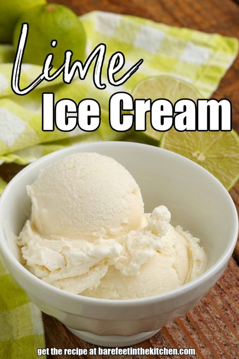 Lime Ice Cream Recipe, Lime Ice Cream, Easy Homemade Ice Cream, Lemon Ice Cream, Homemade Ice Cream Recipes, Cold Treats, Soft Serve Ice Cream, White Bowl, Ice Cream Popsicles