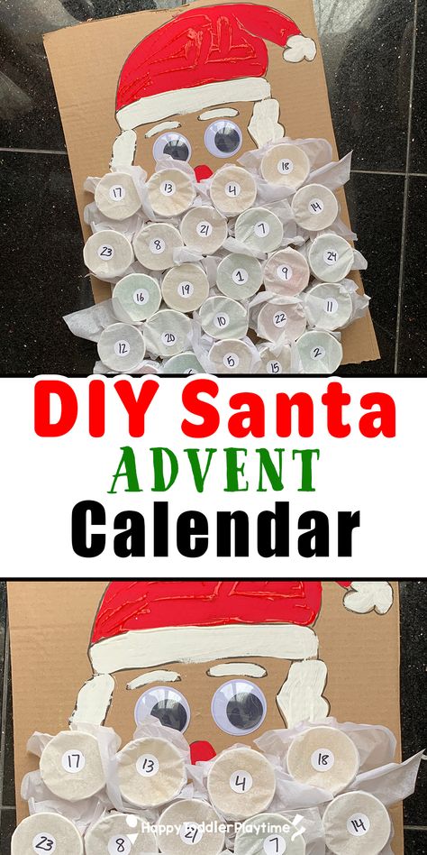 Diy Cookie Advent Calendar, Diy Easy Advent Calendar, Toddler Christmas Advent Calendar, Class Advent Calendar, Santa Advent Calendar Craft, Diy Toddler Advent Calendar, Easy Diy Advent Calendar For Kids, Diy Advent Calendar For Toddlers, Homemade Advent Calendars Diy