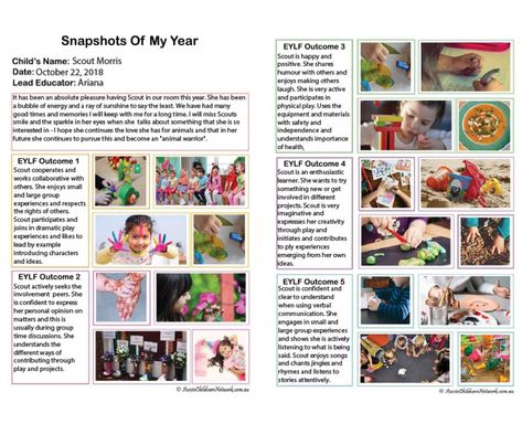 Snapshots Of My Year - Aussie Childcare Network Observation Examples, Learning Stories Examples, Early Childhood Education Curriculum, Aussie Childcare Network, Reggio Inspired Classrooms, Learning Stories, Learning Framework, Summative Assessment, Curriculum Planning