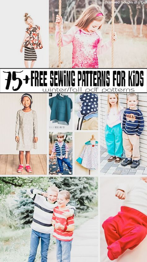 Free Sewing Patterns PDF Downloads - Kids Fall/Winter huge free pattern list from Life Sew Savory Free Sewing Patterns For Kids, Cloth Sewing, Patterns For Kids, Trendy Sewing Patterns, Boy Sewing, Pajama Pattern, Cement Art, Kids Sewing, Free Sewing Patterns