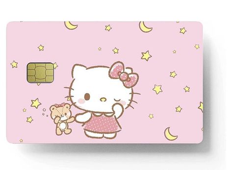 hello kitty bank card cover Credit Card Hello Kitty, Hello Kitty Bank Card, Credit Card Cover Sticker, Bank Card Design, Kids Credit Card, Debit Card Design, Credit Card Sticker, Credit Card Design, Kids Canvas Art