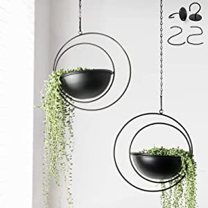 Metal Plant Hanger, Water Dripping, Metal Plant Hangers, Moon Hanging, Metal Hanging Planters, Mid Century Planter, Hanging Plant Holder, Outdoor Garden Decor, Modern Planters