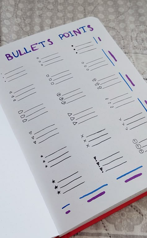 Mark your thoughts, ideas and plans for the day⭐️ Notes Ending Design, Numbering Ideas For Notes, Notes Point Ideas, Graphic Notes Ideas, Aesthetic Notes Layout Ideas, Point Ideas For Notes, Notebook Table Of Contents Ideas, Headers Aesthetic Notes, Bullet Points For Notes