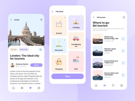 Travel App Ui Design, Travel App Design, Travel Guide App, Profile App, Logo Development, Event App, App Design Layout, Uiux Design, Travel Mountains