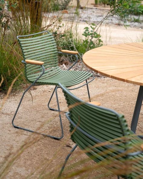 [Ad] Click Dining Chair Click Chair Is Simple, Honest And Ergonomically Well Thought Out It Is Beautiful In Its Repetition Around The Table And Because The Lamellas Can Be Replaced, You Can Mix And Change The Colours As Often As You Like. #outdoorgardentableandchairs Dining Chair With Armrest, Outdoor Garden Table, Plastic Outdoor Furniture, Chair With Armrest, Contemporary Outdoor Furniture, Bistro Table Outdoor, Outdoor Tables And Chairs, Outdoor Dining Chair, Garden Table And Chairs