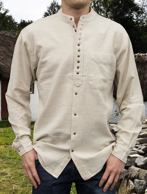 Gents Shirts, Mens Shirt Pattern, Grandfather Shirts, Stylish Shirts Men, Gents Kurta Design, Banded Collar Shirts, Mens Kurta Designs, Spring City, Collarless Shirt