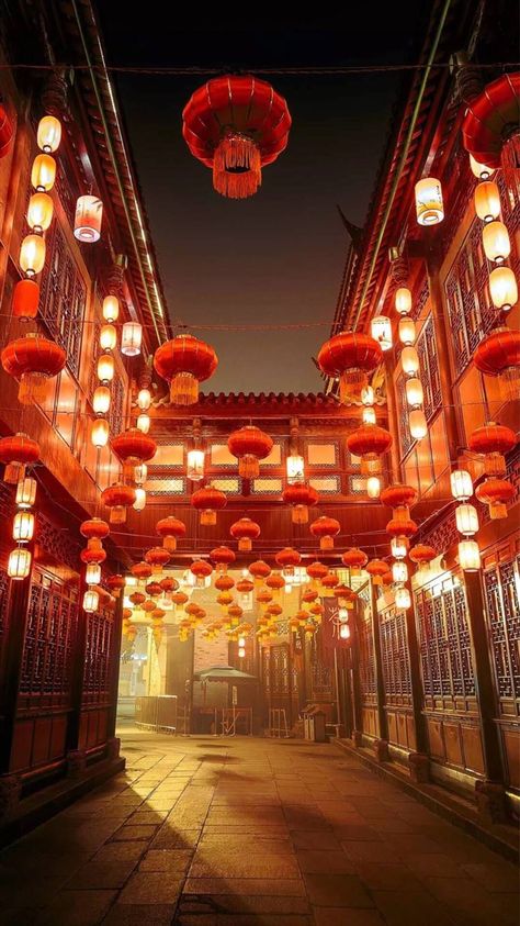 Chinese New Year #night #chinese #street #NewYear New Year Image, Chinese New Year Wallpaper, Lunar Festival, Chinese Places, Year Wallpaper, Cyprus Greece, Happy Lunar New Year, New Year Wallpaper, New Year Images