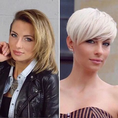 Before And After Haircut, Super Models, Great Haircuts, Long To Short Hair, Super Long Hair, Hair Makeover, Penteado Cabelo Curto, Short Blonde, Blonde Pixie