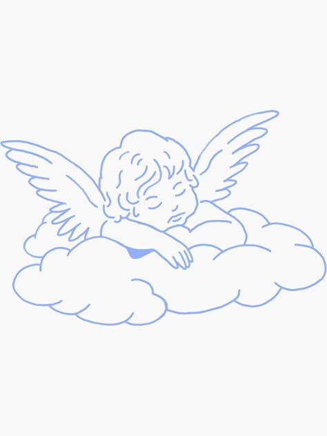 Baby Angel Tattoo, Cupid Tattoo, Tattoo Graffiti, Cherub Tattoo, Tattoo Zeichnungen, Angel Drawing, Tattoo Stencil Outline, Blue Angel, Dainty Tattoos