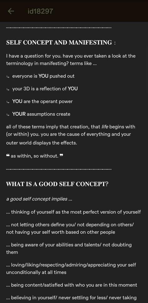 How To Manifest Appearance Changes, How To Change Self Concept, Self Concept Work, Self Concept Journal Prompts, Self Concept Affirmations, Manifesting Inspiration, Habits Of Mind, Spirituality Affirmations, Spiritual Psychology