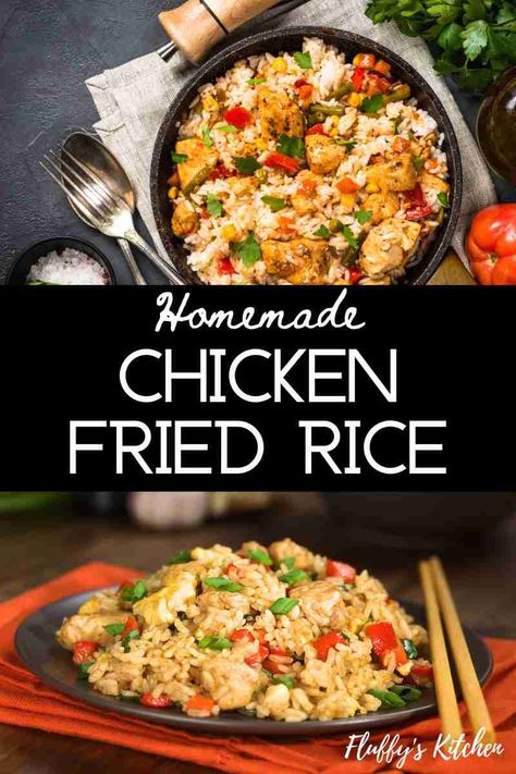 Easy Homemade Chicken Fried Rice Recipe - Discover harmony in the kitchen with this homemade chicken fried rice recipe inspired by a post-yoga adventure. Find balance and nourishment in every bite. #chicken #dinner #rice #homemade How To Make Chicken Fried Rice At Home, High Protein Chicken Fried Rice, Low Calorie Chicken Fried Rice, Quinoa Chicken Fried Rice Recipe, Macro Friendly Chicken Fried Rice, Homemade Chicken Fried Rice, Chicken Chili Crockpot, Easy Healthy Lunch Recipes, Chicken Fried Rice Recipe