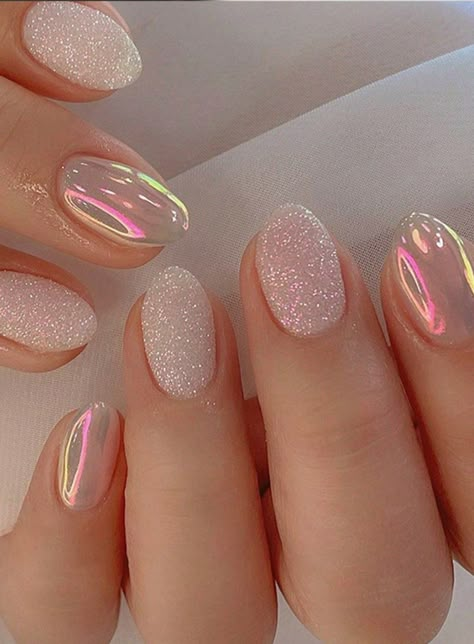 Multicolor  Collar   Striped Color Nails Embellished   Nail,Hand & Foot Care Designer Nails, Classy Nail Designs, Short Gel Nails, Silver Nail, Oval Nails, Dipped Nails, Simple Nail Designs, Gel Nail Designs, Classy Nails