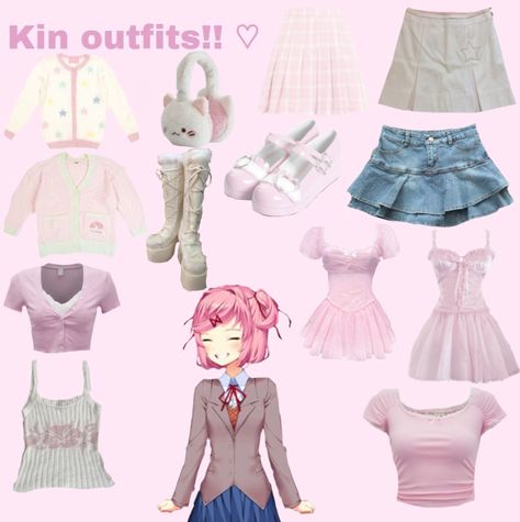 Ddlc Outfits, Outfit Themes, Vivienne Medrano, Head Cannons, Closet Cosplay, Outfit School, Pink Grunge, Club Outfit, Doki Doki