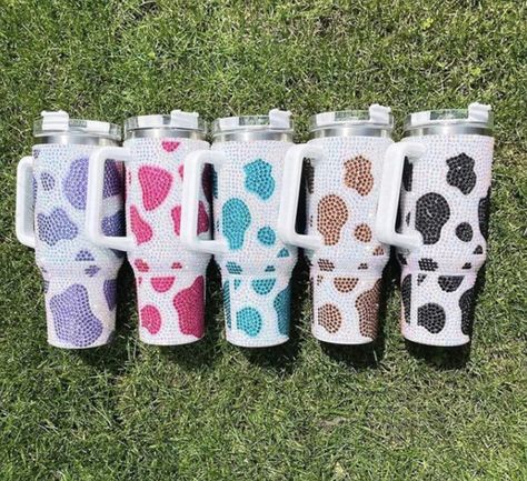 ♡ 40 ounces  ♡ Stainless Steel Tumbler ♡ Hand wash only ♡ Great for wine, coffee, water, etc. ♡ Free shipping on orders $35+ ♡ For any questions you may have, please feel free to email me at sundazedesignzz@gmail.com! Stanley Cup Cow Print, Cow Print Stanley Cup, Cow Cups, Western Cups, Cow Tumblers, Cow Print Cup, Cute Tumblers, Cow Print Tumbler, Starbucks Cup Gift