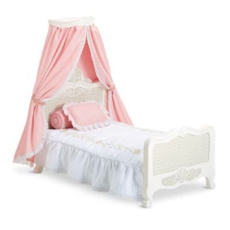 15 pricey American Girl items that you don't want to show your kids - al.com American Girl Beds, American Girl Samantha, White Wooden Bed, Samantha Parkington, American Girl Doll Bed, American Girl Doll Sets, Girls Furniture, American Girl Furniture, White Bedspreads