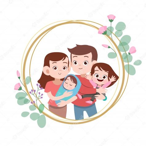 Family Images Cartoon, Happy Family Day, Wedding Couple Cartoon, Bengali Art, Disney Princess Fashion, Family Drawing, Wall Painting Decor, Family Painting